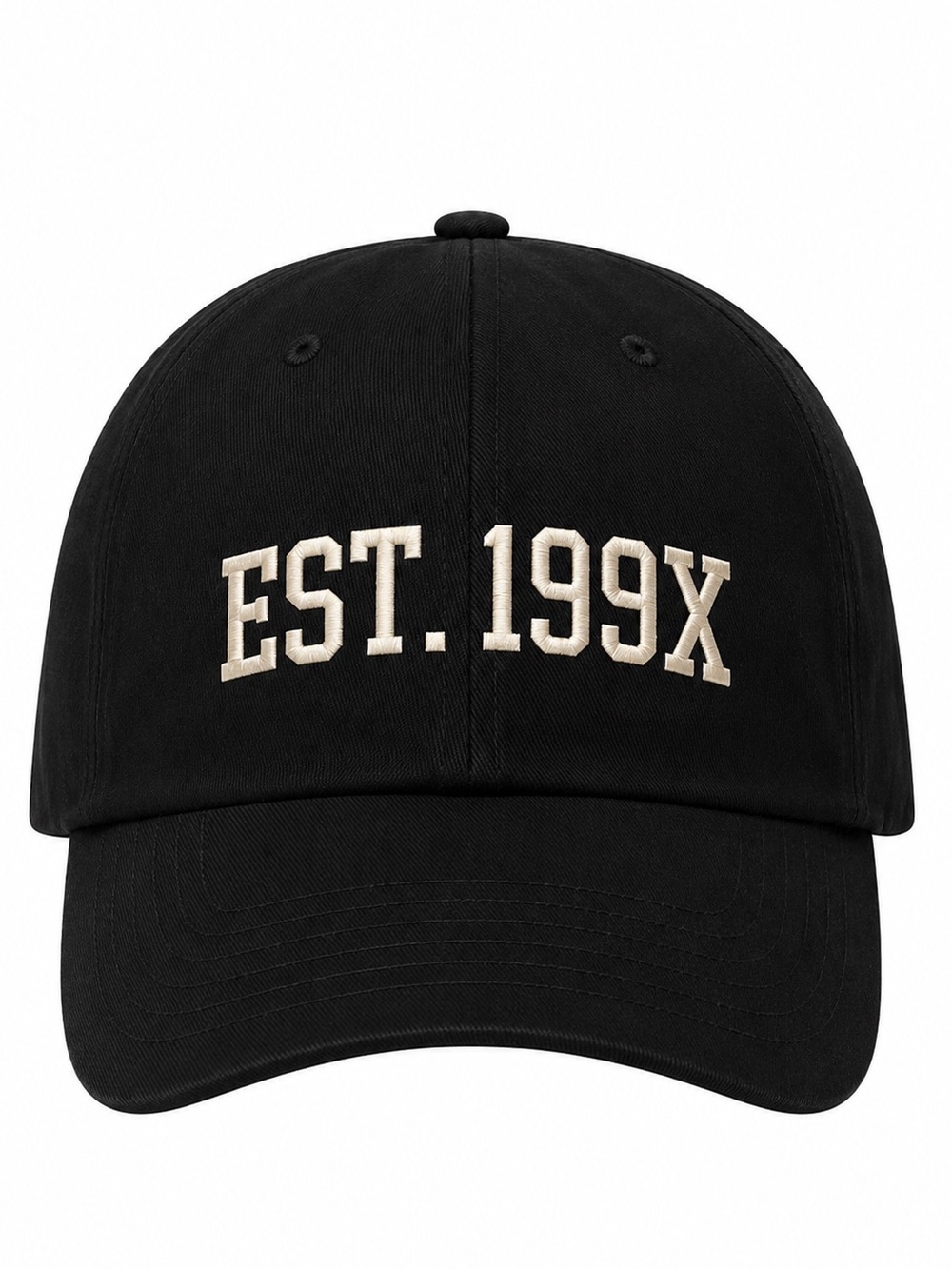 🖤 EST 199X Black Baseball Hat Vintage Aesthetic Minimal Embroidered Adjustable